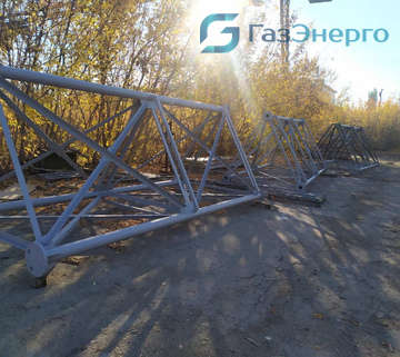 Ферменная дымовая труба с тремя газоходами